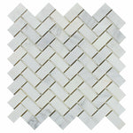 1x2 Oriental White / Asian Statuary Marble Polished Herringbone Mosaic Tile 1x2 Oriental White / Asian Statuary Marble Polished Herringbone Mosaic Tile - American Tile Depot