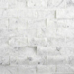 1x2 Oriental White / Asian Statuary Marble Split-Faced Mosaic Tile - American Tile Depot