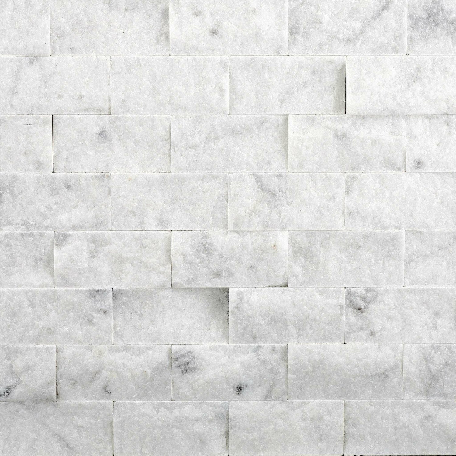 1x2 Oriental White / Asian Statuary Marble Split-Faced Mosaic Tile 1x2 Oriental White / Asian Statuary Marble Split-Faced Mosaic Tile - American Tile Depot