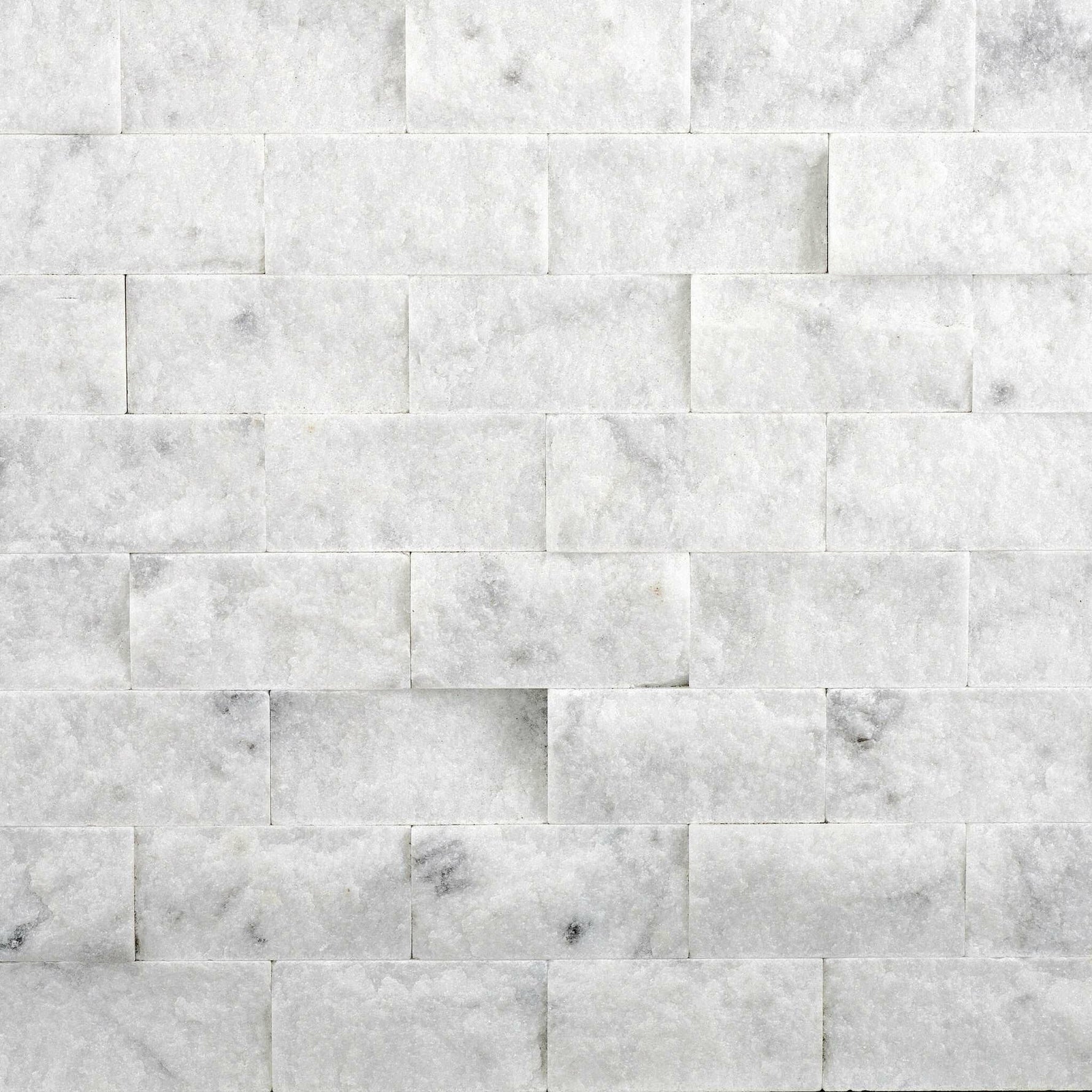 1x2 Oriental White / Asian Statuary Marble Split-Faced Mosaic Tile - American Tile Depot