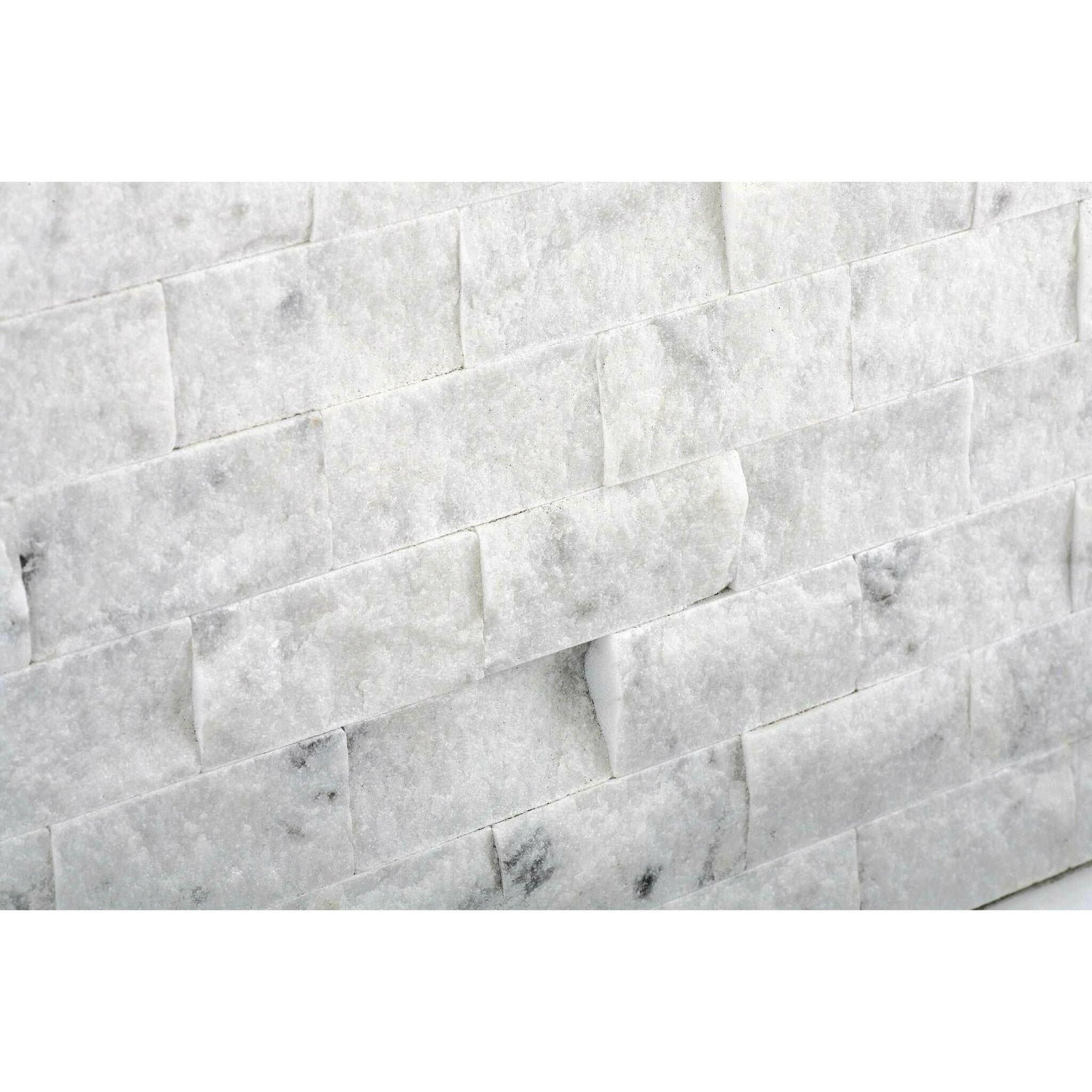 1x2 Oriental White / Asian Statuary Marble Split-Faced Mosaic Tile - American Tile Depot