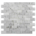 1x2 Oriental White / Asian Statuary Marble Split-Faced Mosaic Tile - American Tile Depot