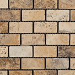 1x2 Philadelphia Travertine Tumbled Brick Mosaic Tile 1x2 Philadelphia Travertine Tumbled Brick Mosaic Tile - American Tile Depot