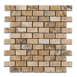 1x2 Philadelphia Travertine Tumbled Brick Mosaic Tile 1x2 Philadelphia Travertine Tumbled Brick Mosaic Tile - American Tile Depot