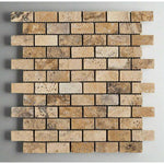 1x2 Philadelphia Travertine Tumbled Brick Mosaic Tile 1x2 Philadelphia Travertine Tumbled Brick Mosaic Tile - American Tile Depot