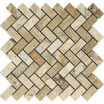 1x2 Philadelphia Travertine Tumbled Herringbone Mosaic Tile 1x2 Philadelphia Travertine Tumbled Herringbone Mosaic Tile - American Tile Depot