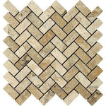 1x2 Philadelphia Travertine Tumbled Herringbone Mosaic Tile 1x2 Philadelphia Travertine Tumbled Herringbone Mosaic Tile - American Tile Depot