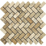 1x2 Philadelphia Travertine Tumbled Herringbone Mosaic Tile 1x2 Philadelphia Travertine Tumbled Herringbone Mosaic Tile - American Tile Depot