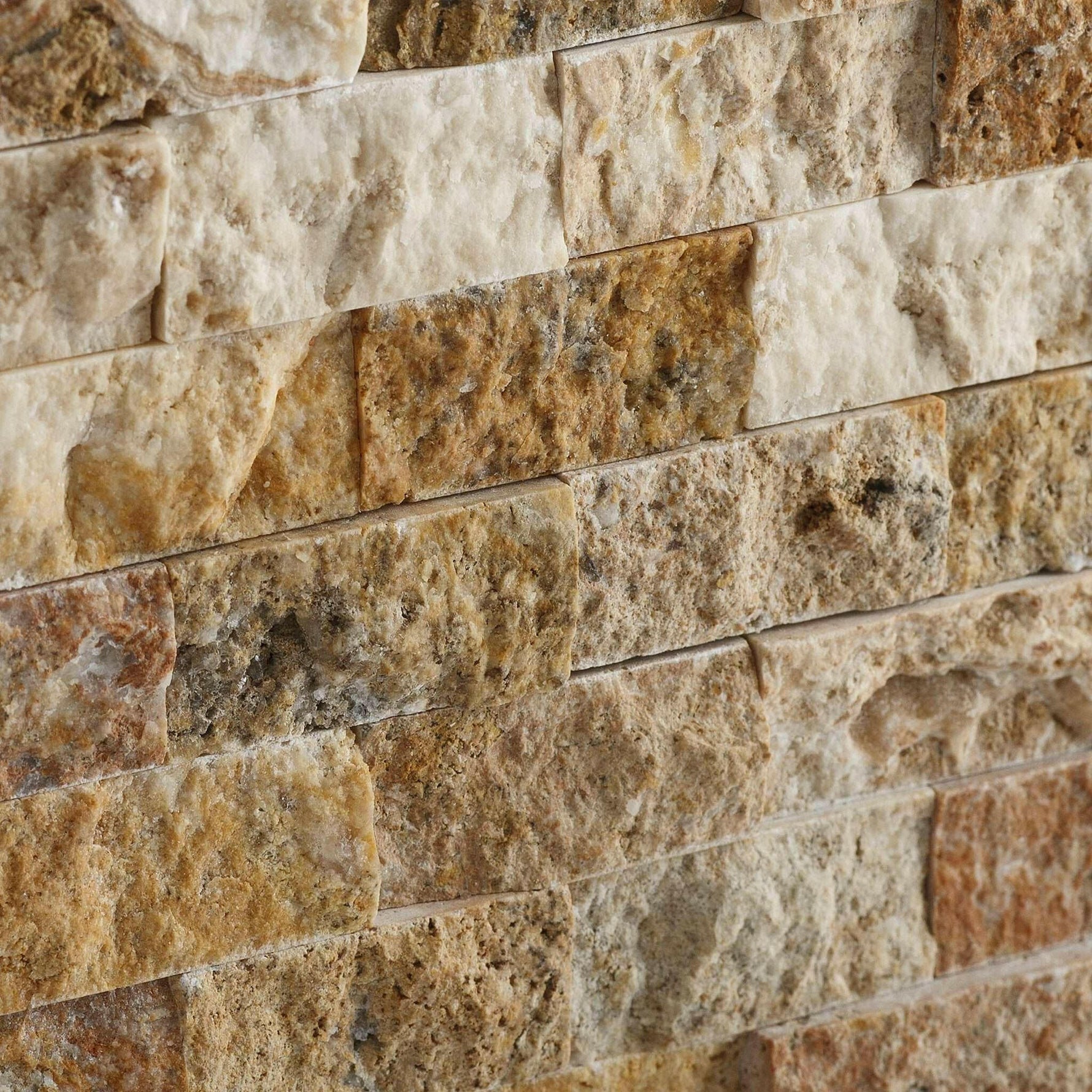 1x2 Scabos Travertine Split-Faced Brick Mosaic Tile 1x2 Scabos Travertine Split-Faced Brick Mosaic Tile - American Tile Depot