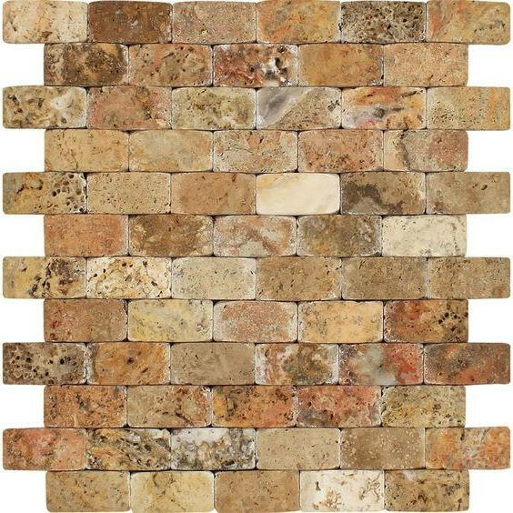 1x2 Scabos Travertine Tumbled CNC Arched 3D Mosaic Tile 1x2 Scabos Travertine Tumbled CNC Arched 3D Mosaic Tile - American Tile Depot