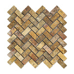 1x2 Scabos Travertine Tumbled Herringbone Mosaic Tile 1x2 Scabos Travertine Tumbled Herringbone Mosaic Tile - American Tile Depot