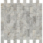 1x2 Silver Travertine Split-Faced Mosaic Tile 1x2 Silver Travertine Split-Faced Mosaic Tile - American Tile Depot