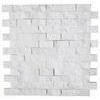 1x2 Thassos White Marble Split-Faced Mosaic Tile 1x2 Thassos White Marble Split-Faced Mosaic Tile - American Tile Depot