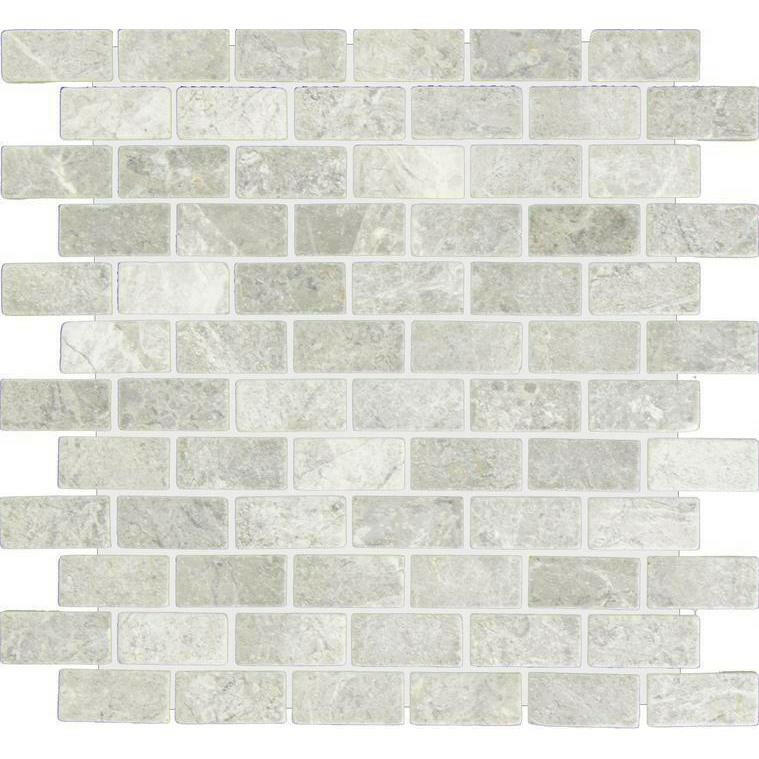 1x2 Tundra Gray (Atlantic Gray) Marble Honed Brick Mosaic Tile 1x2 Tundra Gray (Atlantic Gray) Marble Honed Brick Mosaic Tile - American Tile Depot