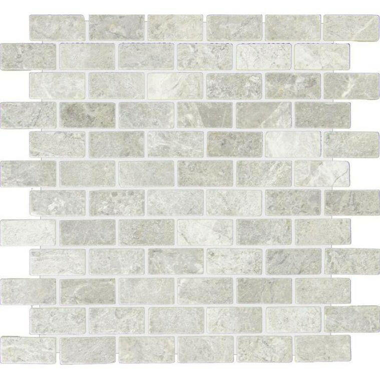 1x2 Tundra Gray (Atlantic Gray) Marble Polished Brick Mosaic Tile 1x2 Tundra Gray (Atlantic Gray) Marble Polished Brick Mosaic Tile - American Tile Depot