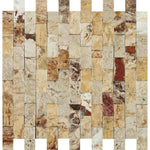 1x2 Valencia Travertine Split-Faced Brick Mosaic Tile 1x2 Valencia Travertine Split-Faced Brick Mosaic Tile - American Tile Depot