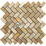 1x2 Valencia Travertine Tumbled Herringbone Mosaic Tile 1x2 Valencia Travertine Tumbled Herringbone Mosaic Tile - American Tile Depot
