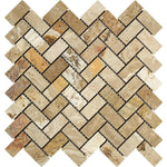 1x2 Valencia Travertine Tumbled Herringbone Mosaic Tile 1x2 Valencia Travertine Tumbled Herringbone Mosaic Tile - American Tile Depot