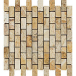 1x2 Valencia Travertine Tumbled Mosaic Tile 1x2 Valencia Travertine Tumbled Mosaic Tile - American Tile Depot