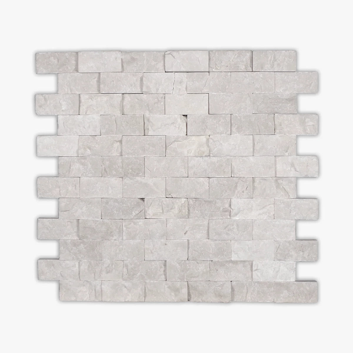 1x2 White Pearl / Botticino Marble Split-Faced Mosaic Tile 1x2 White Pearl / Botticino Marble Split-Faced Mosaic Tile - American Tile Depot
