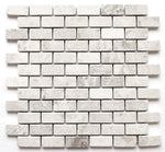 1x2 White Pearl / Botticino Marble Tumbled Brick Mosaic Tile 1x2 White Pearl / Botticino Marble Tumbled Brick Mosaic Tile - American Tile Depot