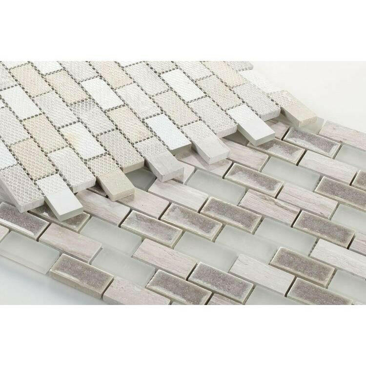 1x2 Garnet Brick Bride Mosaic Wall Tile-American Tile Depot