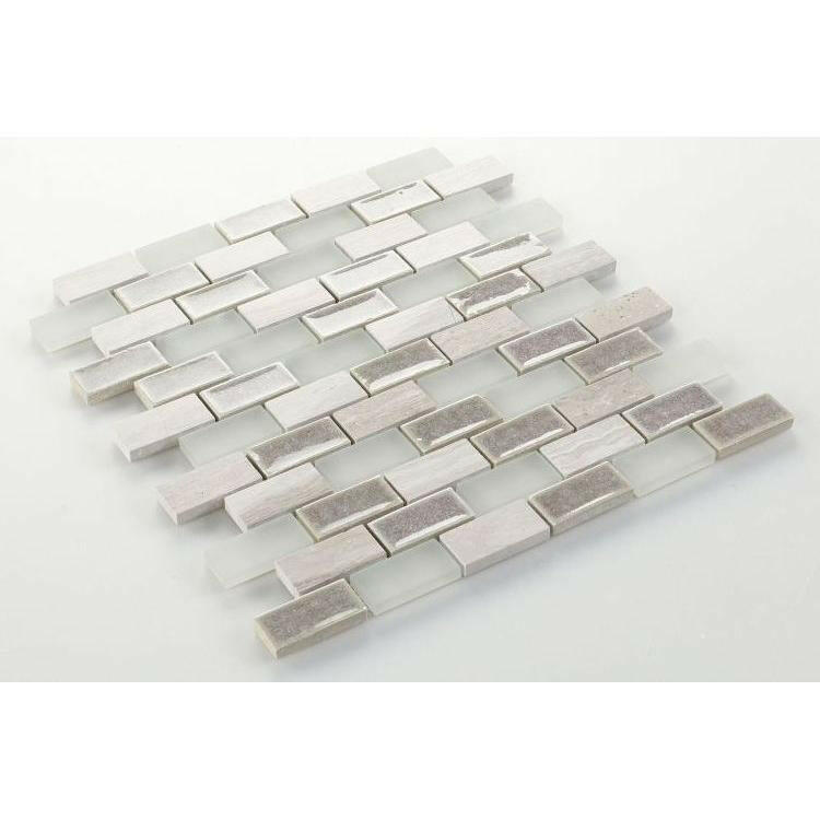1x2 Garnet Brick Bride Mosaic Wall Tile-American Tile Depot