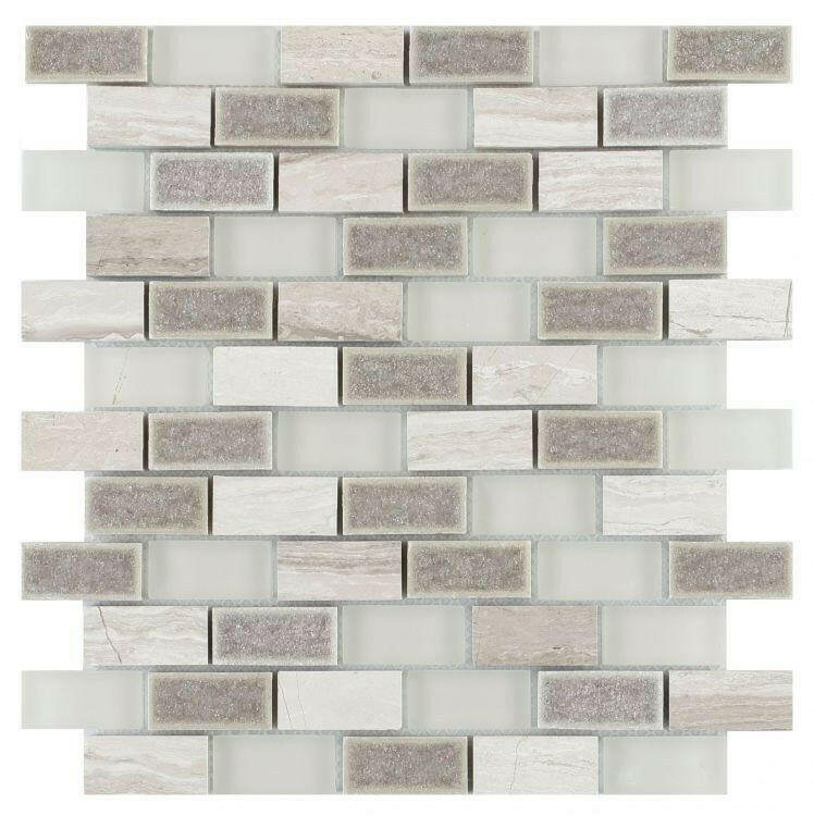 1x2 Garnet Brick Bride Mosaic Wall Tile-American Tile Depot