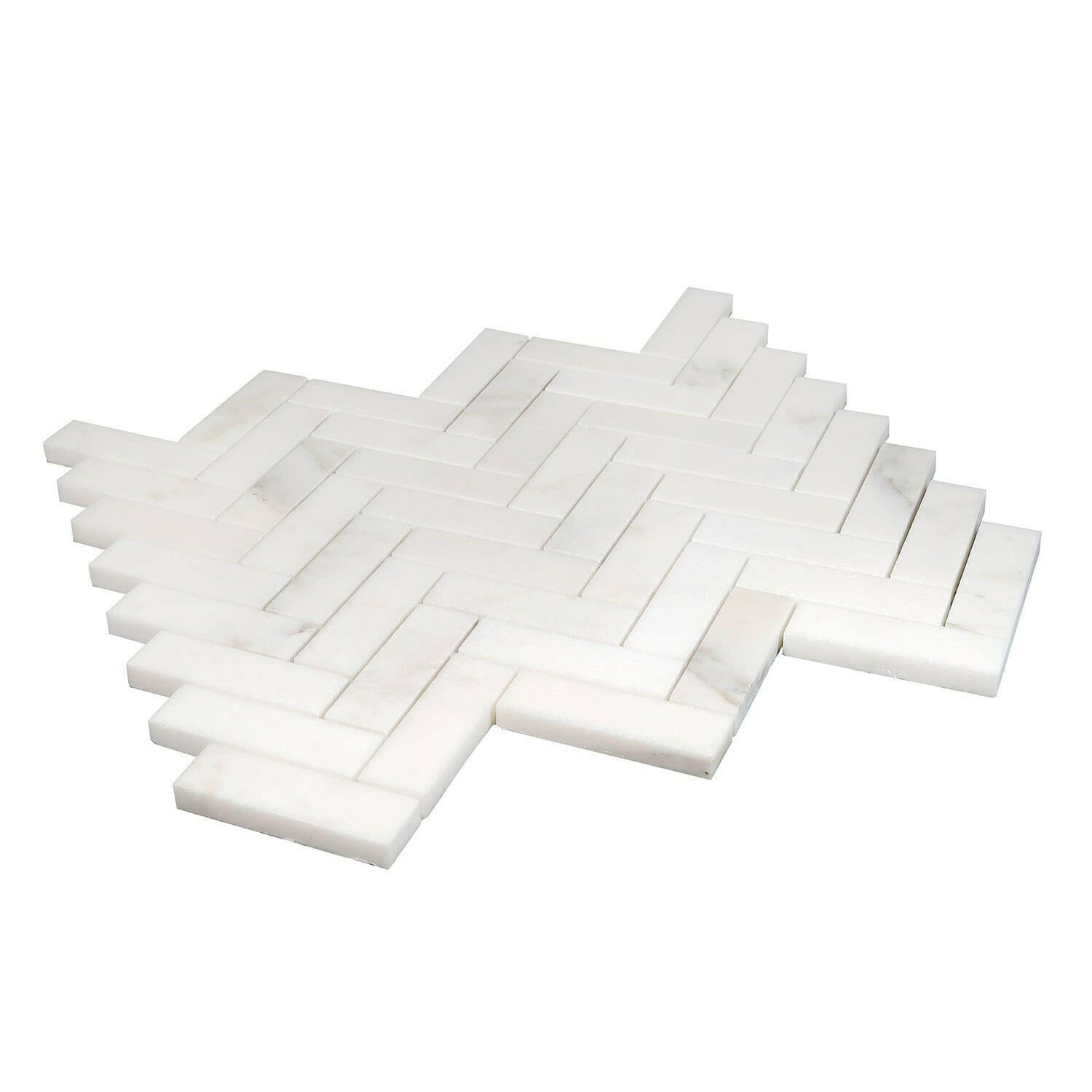 1x3 Calacatta Oliva Marble Polished Herringbone Mosaic Tile 1x3 Calacatta Oliva Marble Polished Herringbone Mosaic Tile - American Tile Depot