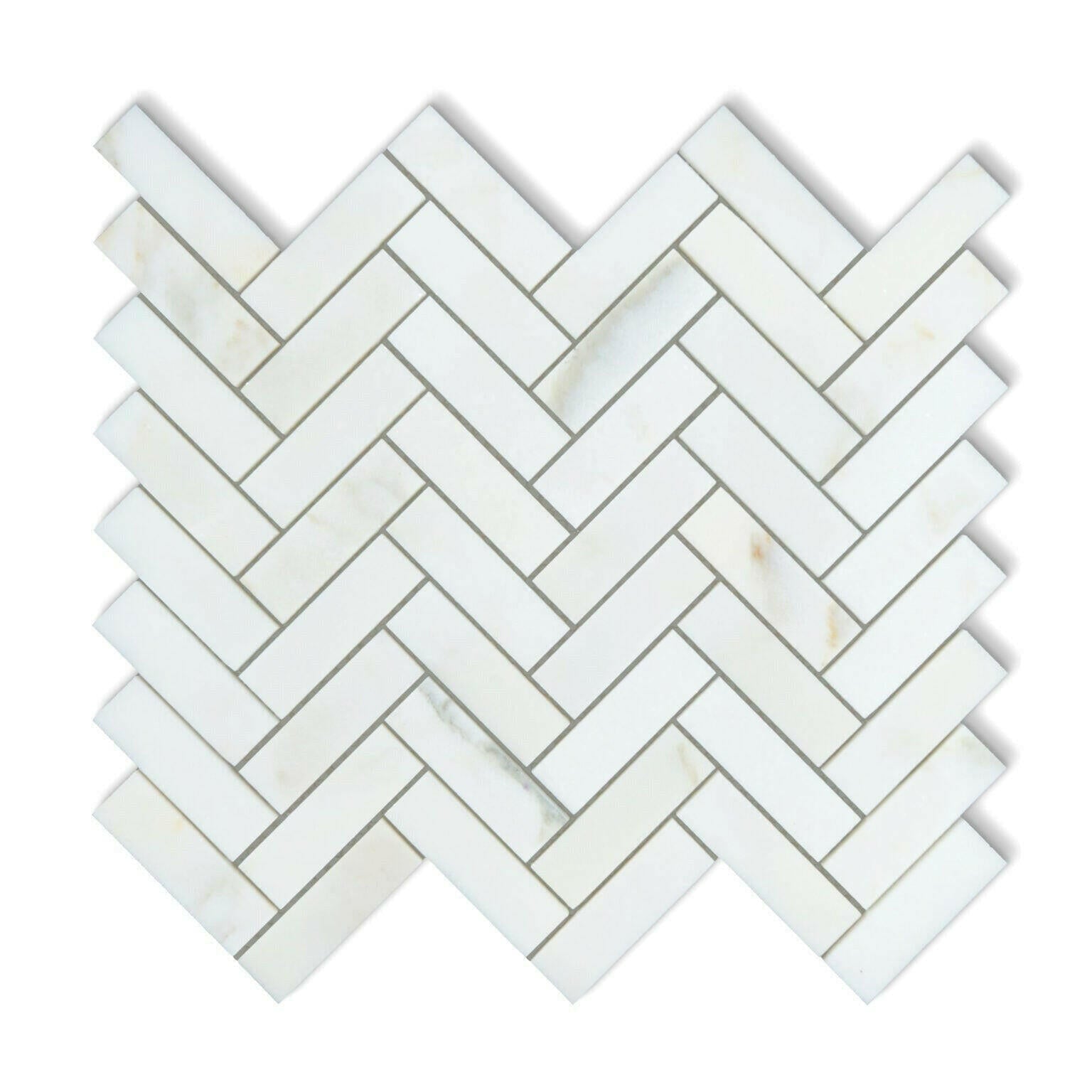 1x3 Calacatta Oliva Marble Polished Herringbone Mosaic Tile 1x3 Calacatta Oliva Marble Polished Herringbone Mosaic Tile - American Tile Depot