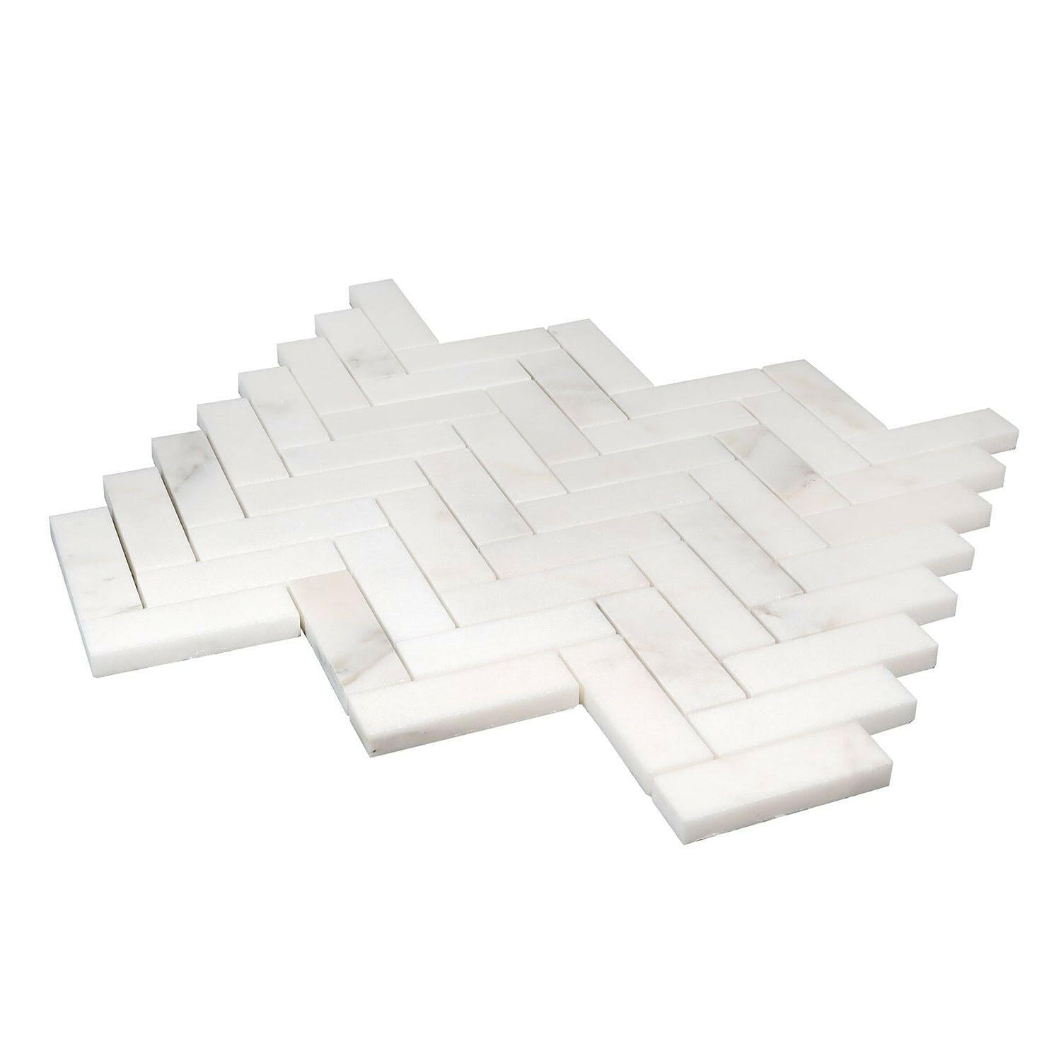 1x3 Calacatta Oliva Marble Polished Herringbone Mosaic Tile 1x3 Calacatta Oliva Marble Polished Herringbone Mosaic Tile - American Tile Depot