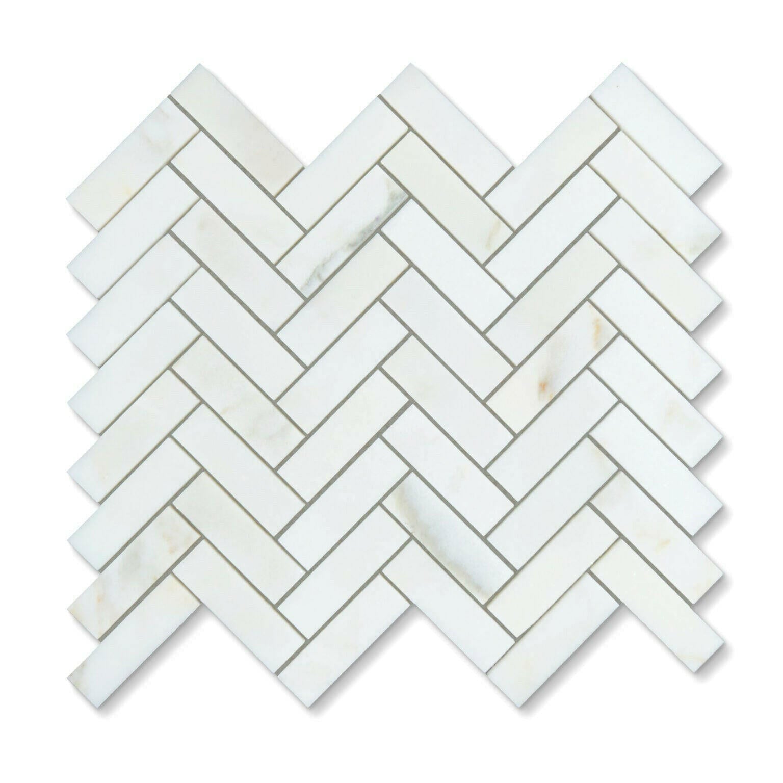 1x3 Calacatta Oliva Marble Polished Herringbone Mosaic Tile 1x3 Calacatta Oliva Marble Polished Herringbone Mosaic Tile - American Tile Depot