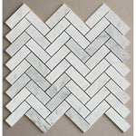 1x3 Carrara White Marble Honed Herringbone Mosaic Tile 1x3 Carrara White Marble Honed Herringbone Mosaic Tile - American Tile Depot