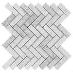 1x3 Carrara White Marble Honed Herringbone Mosaic Tile 1x3 Carrara White Marble Honed Herringbone Mosaic Tile - American Tile Depot