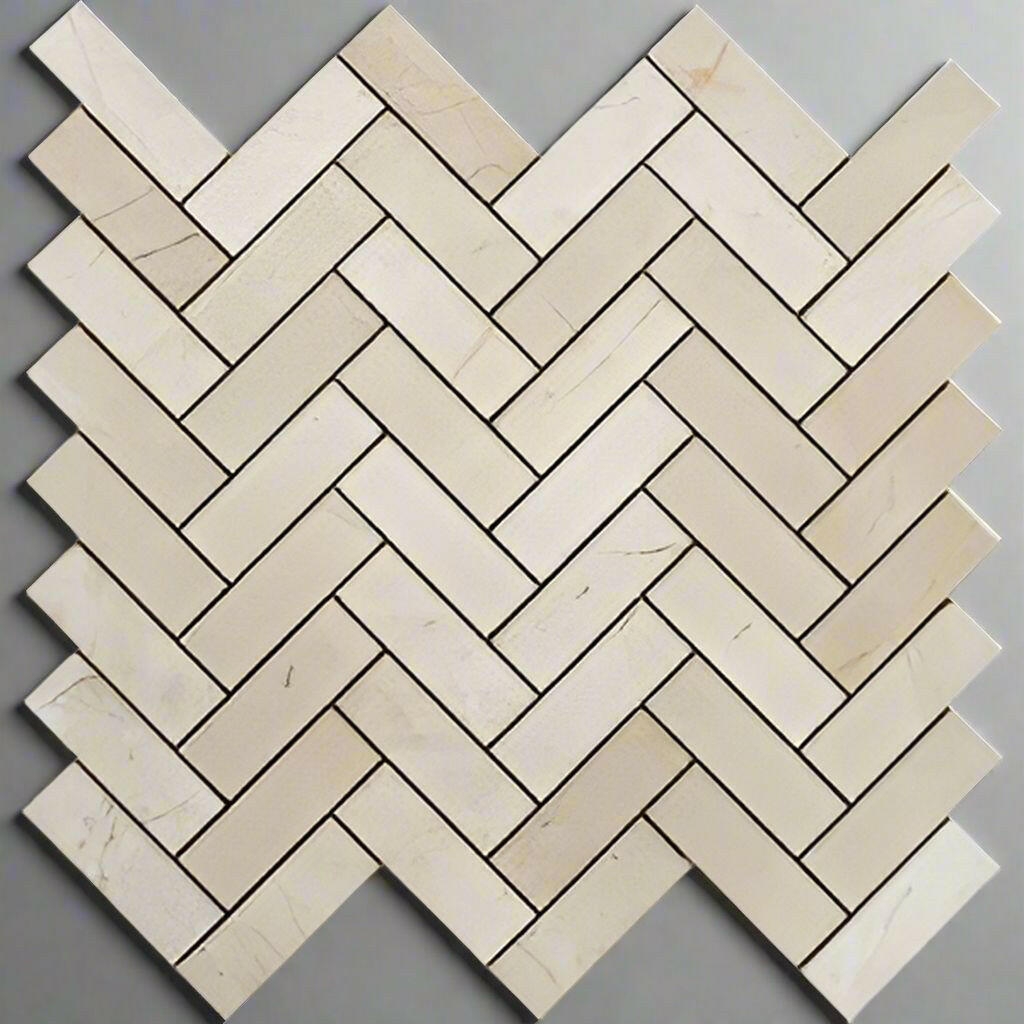 1x3 Crema Marfil Marble Honed Herringbone Mosaic Tile 1x3 Crema Marfil Marble Honed Herringbone Mosaic Tile - American Tile Depot