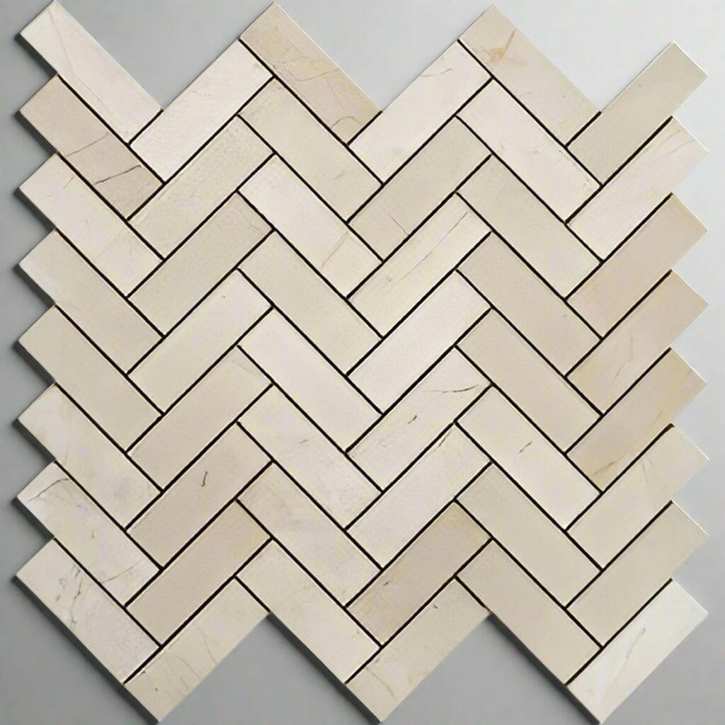 1x3 Crema Marfil Marble Polished Herringbone Mosaic Tile 1x3 Crema Marfil Marble Polished Herringbone Mosaic Tile - American Tile Depot