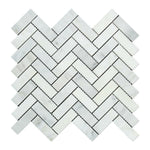 1x3 Oriental White / Asian Statuary Marble Honed Herringbone Mosaic Tile 1x3 Oriental White / Asian Statuary Marble Honed Herringbone Mosaic Tile - American Tile Depot