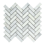 1x3 Oriental White / Asian Statuary Marble Polished Herringbone Mosaic Tile 1x3 Oriental White / Asian Statuary Marble Polished Herringbone Mosaic Tile - American Tile Depot