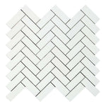 1x3 Thassos White Marble Honed Herringbone Mosaic Tile 1x3 Thassos White Marble Honed Herringbone Mosaic Tile - American Tile Depot