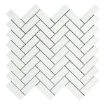 1x3 Thassos White Marble Polished Herringbone Mosaic Tile 1x3 Thassos White Marble Polished Herringbone Mosaic Tile - American Tile Depot