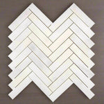 1x4 Afyon White Marble Polished Herringbone Mosaic Tile 1x4 Afyon White Marble Polished Herringbone Mosaic Tile - American Tile Depot