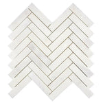 1x4 Afyon White Marble Polished Herringbone Mosaic Tile 1x4 Afyon White Marble Polished Herringbone Mosaic Tile - American Tile Depot