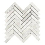 1x4 Bianco Congelato Dolomite Leathered Herringbone Mosaic Tile 1x4 Bianco Congelato Dolomite Leathered Herringbone Mosaic Tile - American Tile Depot