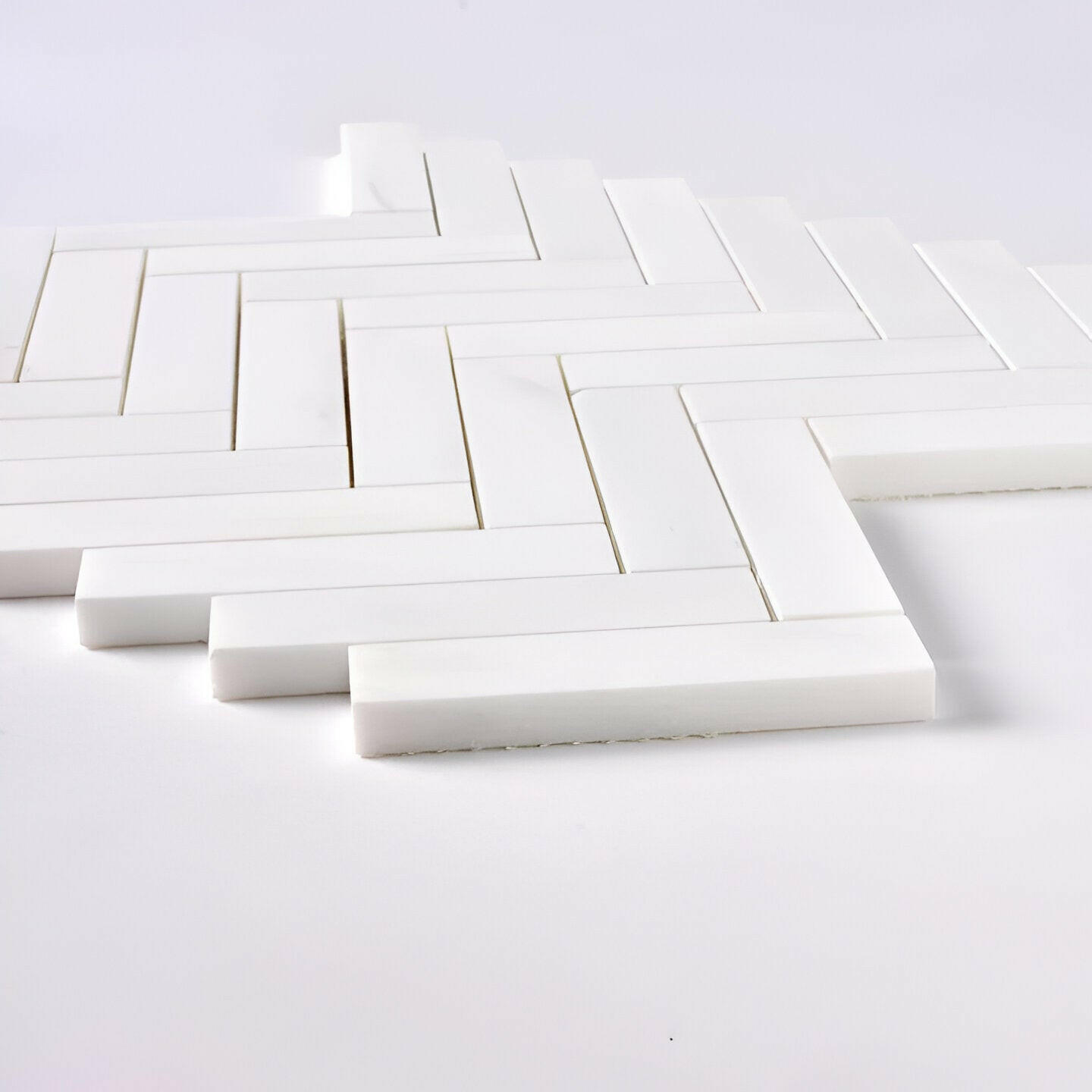 1x4 Bianco Dolomite Honed Herringbone Mosaic Tile 1x4 Bianco Dolomite Honed Herringbone Mosaic Tile - American Tile Depot
