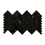 1x4 Black Marquina Marble Honed Herringbone Mosaic Tile 1x4 Black Marquina Marble Honed Herringbone Mosaic Tile - American Tile Depot