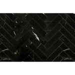 1x4 Black Marquina Marble Honed Herringbone Mosaic Tile 1x4 Black Marquina Marble Honed Herringbone Mosaic Tile - American Tile Depot