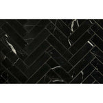 1x4 Black Marquina Marble Honed Herringbone Mosaic Tile 1x4 Black Marquina Marble Honed Herringbone Mosaic Tile - American Tile Depot