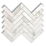 1x4 Calacatta Gold Marble Honed Herringbone Mosaic Tile 1x4 Calacatta Gold Marble Honed Herringbone Mosaic Tile - American Tile Depot
