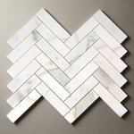 1x4 Calacatta Gold Marble Polished Herringbone Mosaic Tile 1x4 Calacatta Gold Marble Polished Herringbone Mosaic Tile - American Tile Depot