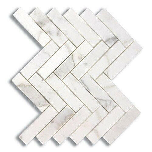 1x4 Calacatta Gold Marble Polished Herringbone Mosaic Tile 1x4 Calacatta Gold Marble Polished Herringbone Mosaic Tile - American Tile Depot